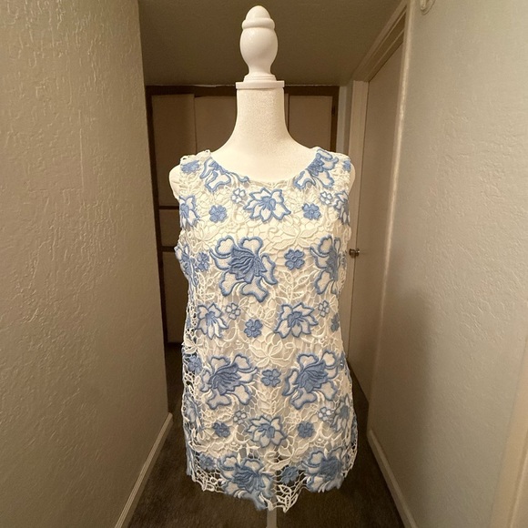 Charter Club White and Cream Tank Top Blouse - Picture 4 of 12